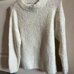 Elegant White Cowl Neck Sweater